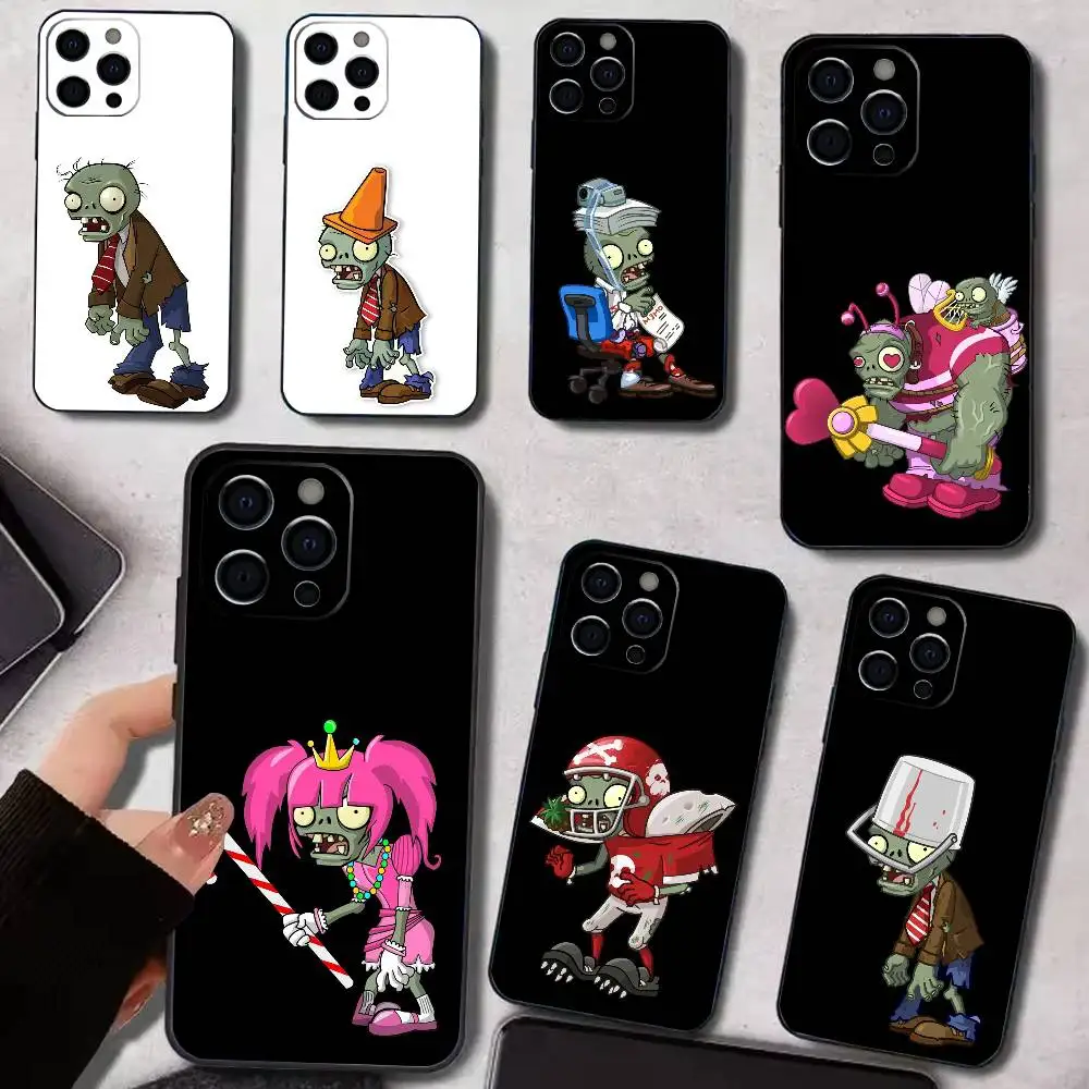 G-Game P-Plants VS Zombies   Phone Case For iPhone 17,16,15,14,13,12,11 Plus,Pro Max,XS,Soft Silicone Black Cover