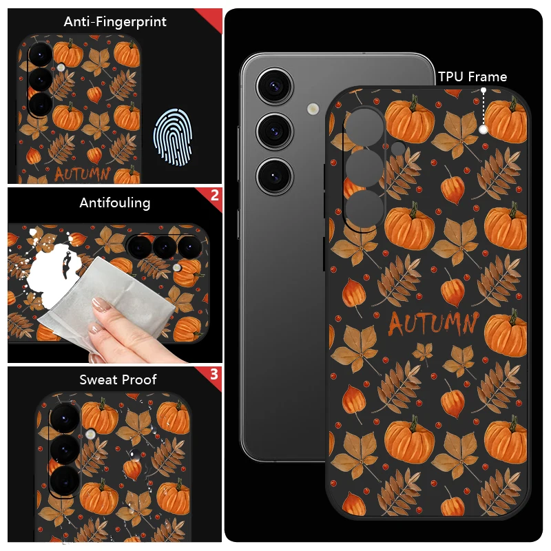 الخريف اليقطين نمط الحال بالنسبة لسامسونج غالاكسي S25 S24 FE S25 S22 S23 S24 الترا A17 A56 A55 A53 A54 A15 A16 A36 لينة غطاء الهاتف #6