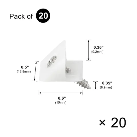 20Pcs Plastic Corner Braces with Screws Durable Drawer Bottom Fasteners for Furniture Repair for Sagging Drawer Bottom Reinforce