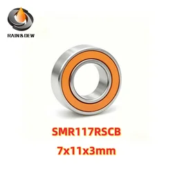 1Pcs SMR117 2RS CB ABEC-7 7x11x3 SMR117 ABEC7 Stainless Steel Hybrid Ceramic Ball Bearing MR117 Without Grease Fast Turning