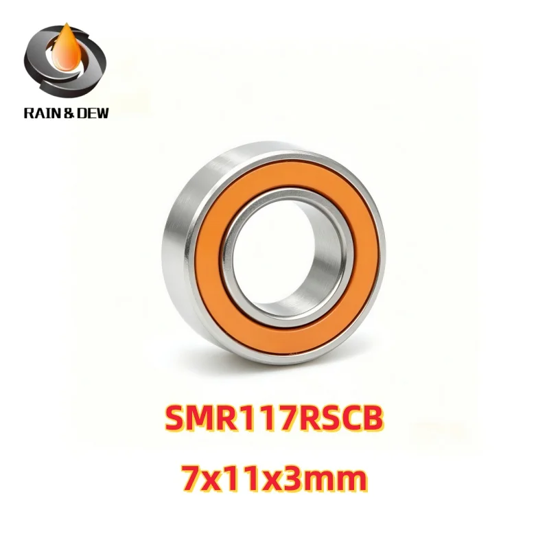 1 szt. SMR117 2RS CB ABEC-7 7x11x3 SMR117 ABEC7 Łożysko kulkowe hybrydowe ze stali nierdzewnej z ceramicznymi kulkami MR117 Bez smaru, szybkie obracanie