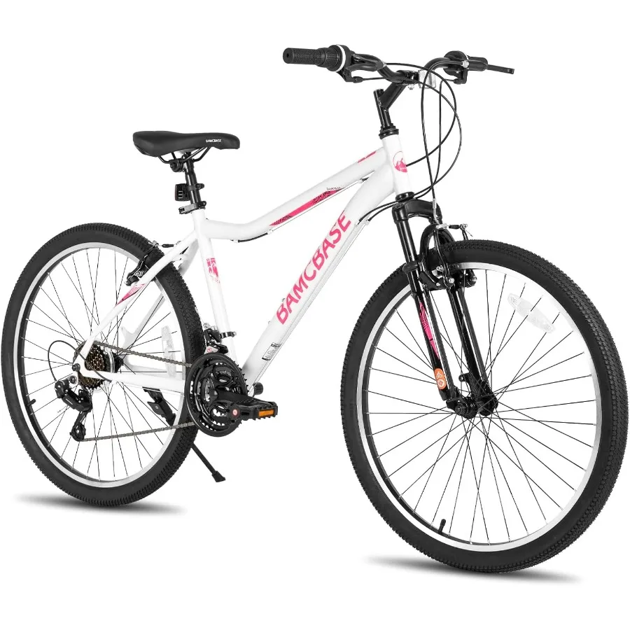 Bicicleta de montaña para mujer y hombre de 26 pulgadas, cuadro de acero de 21 velocidades, bicicleta para adultos con horquilla de suspensión para conducción todoterreno, Ideal