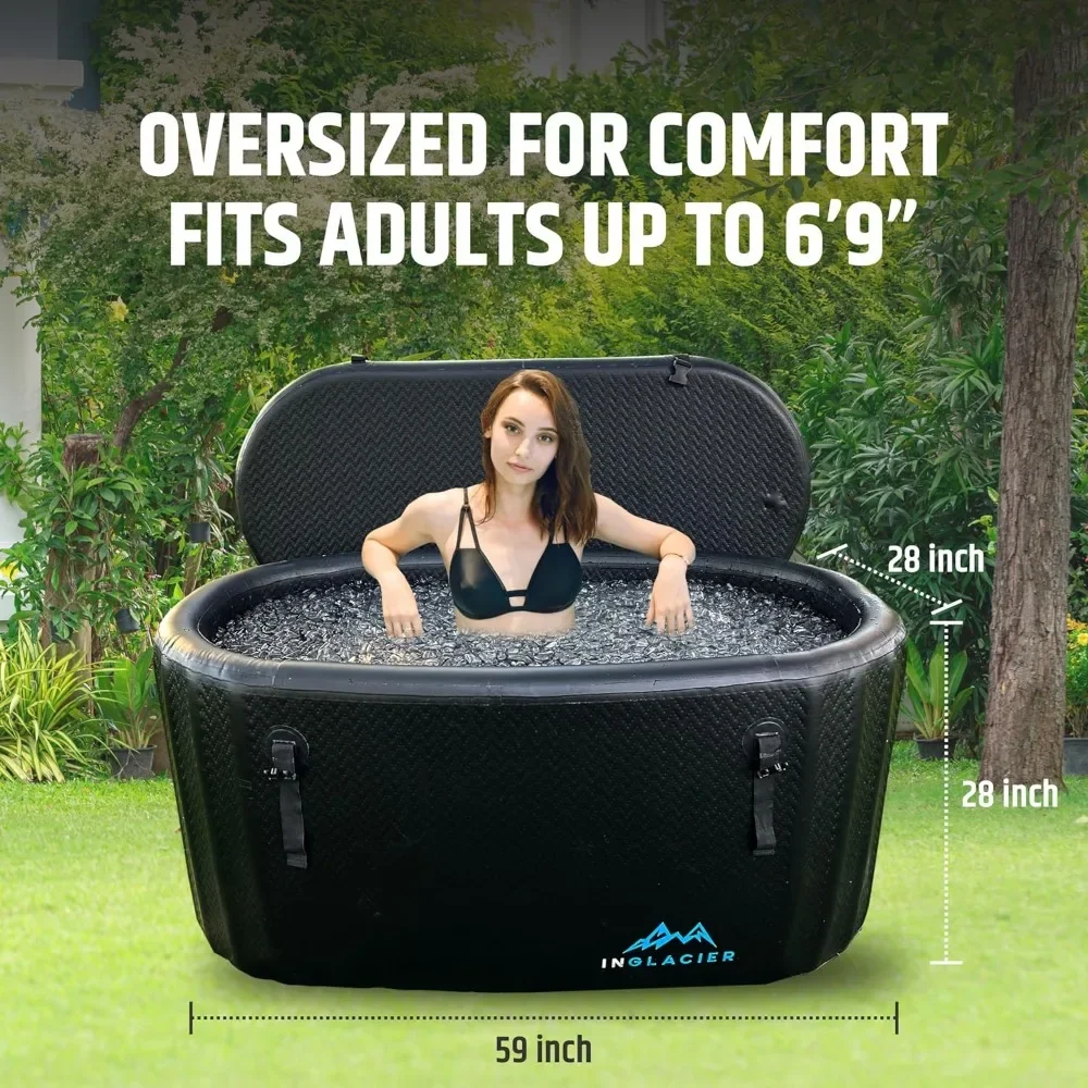

Portable Ice Bath Tub | Cold Plunge Recovery Tub With Lid | Includes Pump Inflatable Swimming Pool for the Whole Family Large