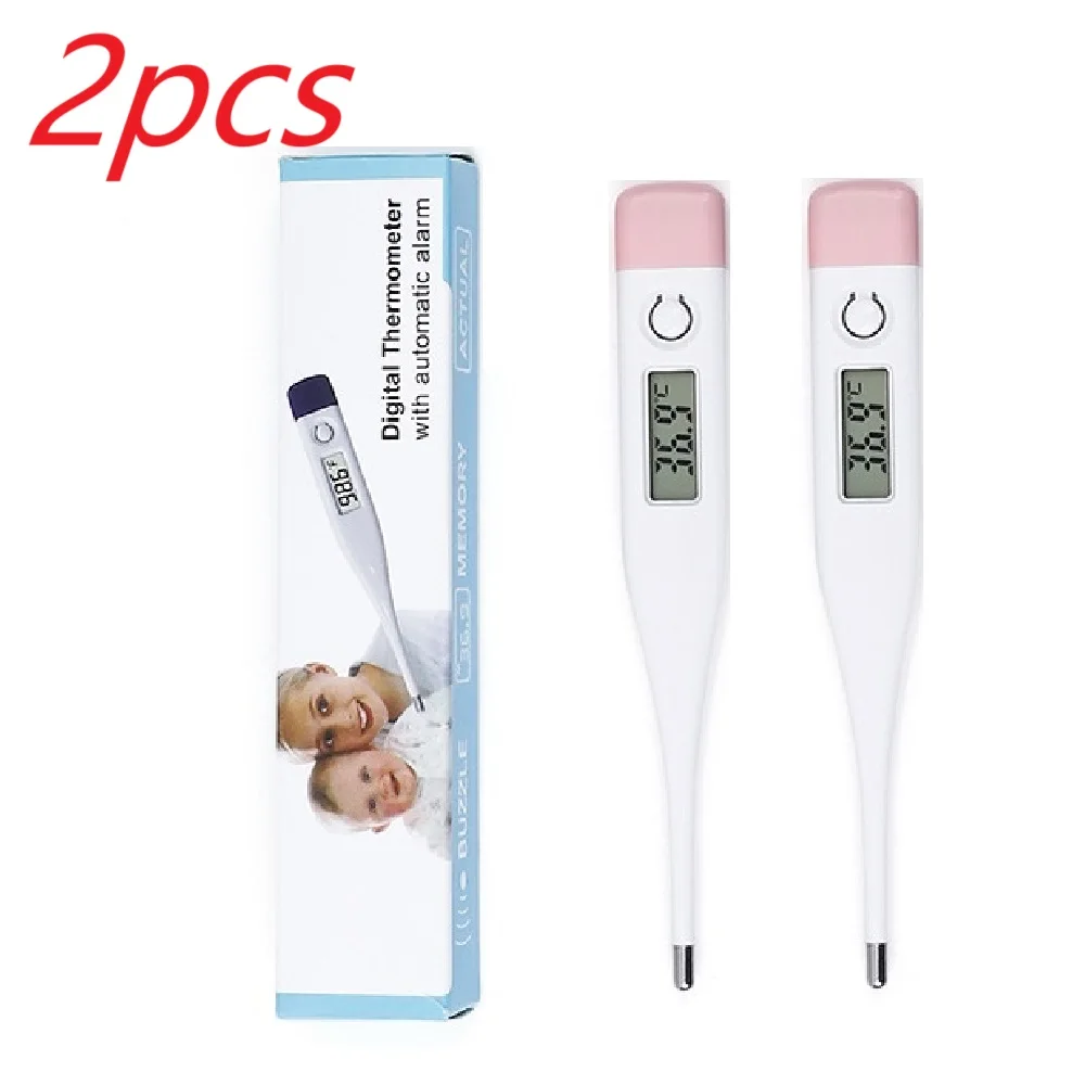 2 قطعة ميزان الحرارة الإلكترونية الصلبة رئيس الفم الإبط قياس درجة الحرارة المنزلية الكبار الأطفال ميزان الحرارة للحمى