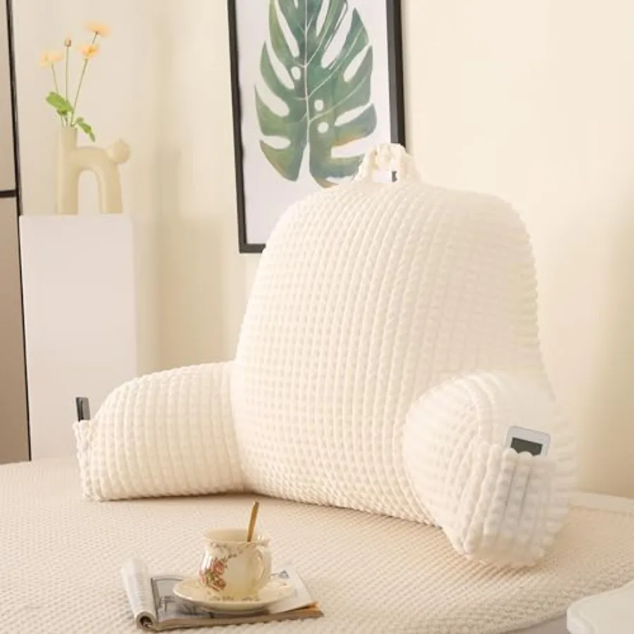 

Reading Pillow for Sitting in ed Lar ackrest Reading Pillow wit Arm Rest ack-Rest Support Cusion for Sit Up on Couc Sofa and Fl