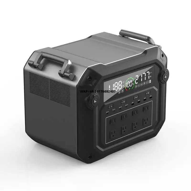 

Supply Portable Power Station 2500W Solar Generator Lifepo4 Battery Bank PWM Controller Cigar Lighter Home Use Car Power Source
