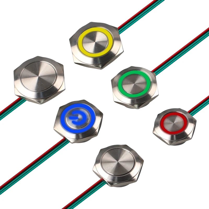 5-teiliger Metallknopfschalter mit Kabel und leichtem, selbstrückstellendem Netzteil, pneumatisch, ultradünn, kurz, wasserdicht, Point-Touch