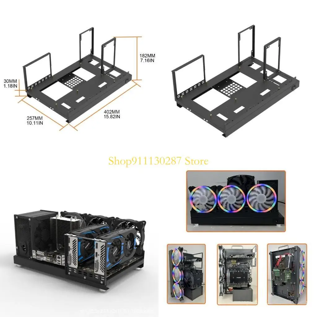

J1HC Mining Rig Frame for GPU Aluminum Open Miner Rig for Case Rack for Bitcoin Currency Mining Accessory