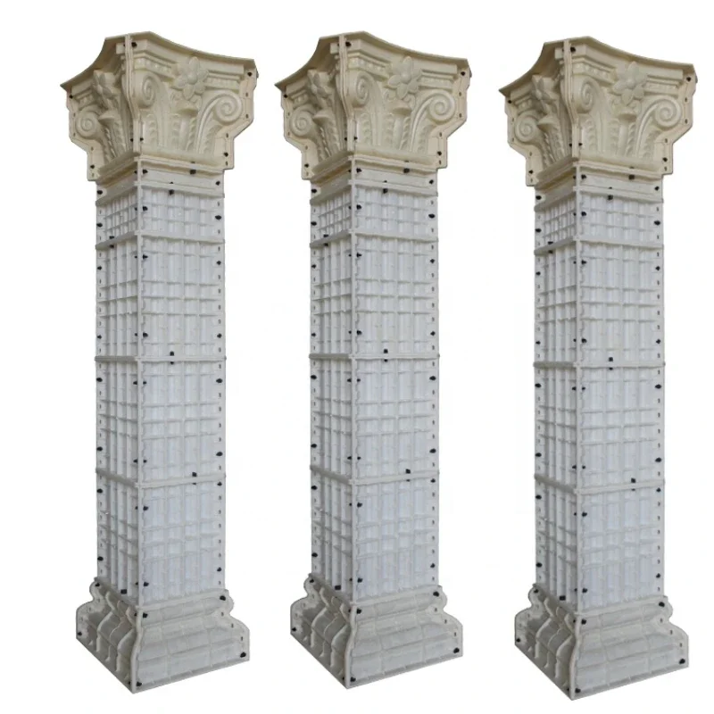 Decorative Concrete Roman House Pillar Mould Square Design Plastic Injection Mold for Household Use