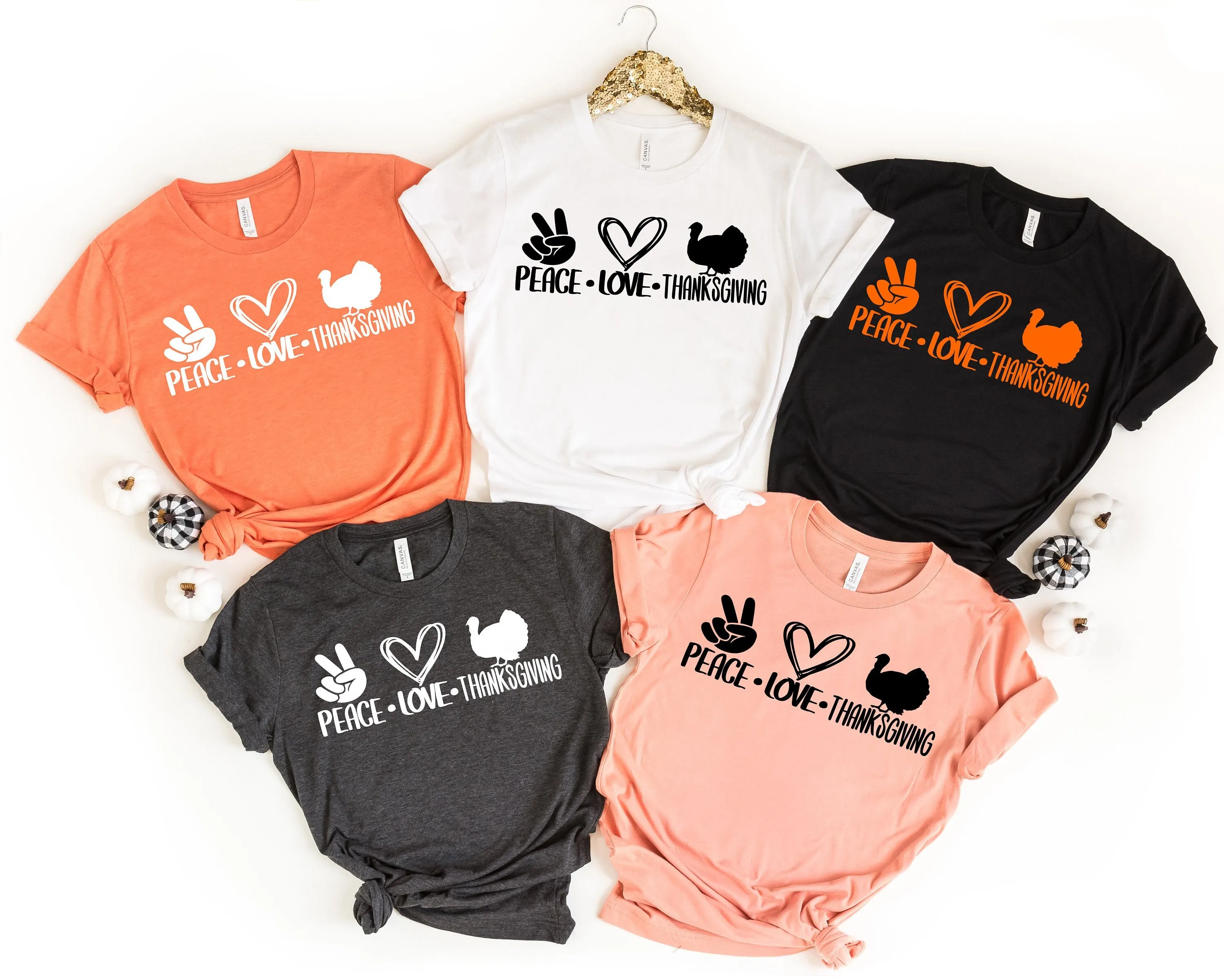

Футболка «Мир, любовь, День Благодарения», «Спасибо», «День Турции», одинаковые для всей семьи, милые