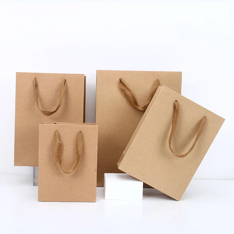 5pcs Thickened Kraft Paper Tote Bag, Universal Fruit Carton Native Product Gift Box, Package Handbag