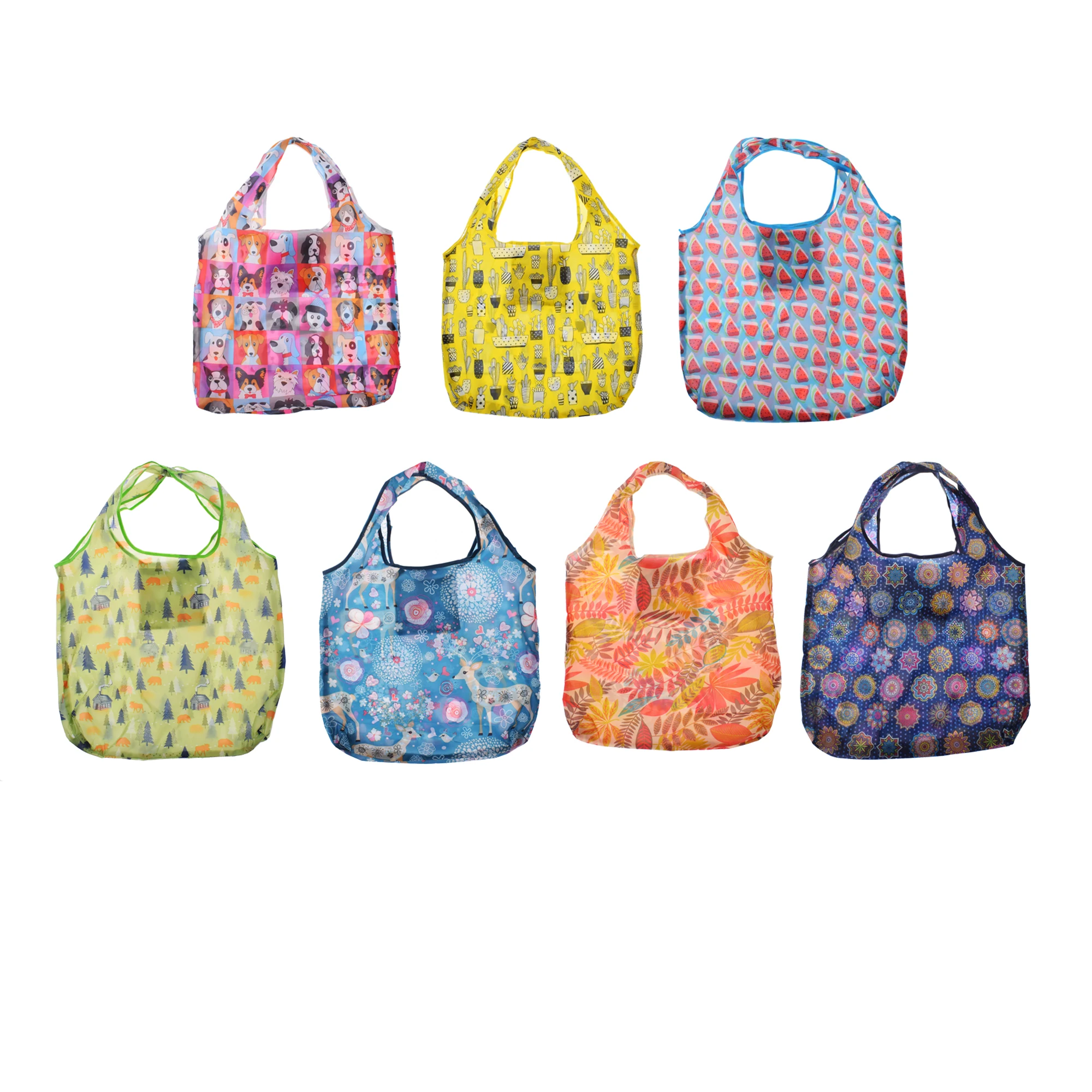 Foldable Reusable Shopping Bags Women Tote Bag Portable Cloth Eco Grocery Bag Folding Large Capacity Handbags