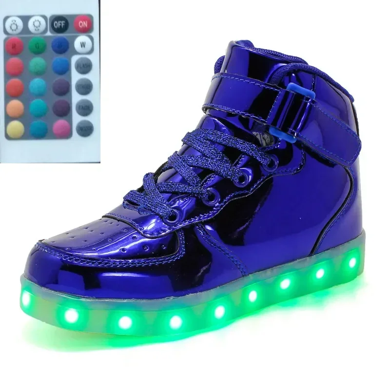 Size 25-42 Remote Control Children Led Shoes Glowing Sneakers Kid with Backlight USB Light Up Shoes Luminous Sneakers for Boys