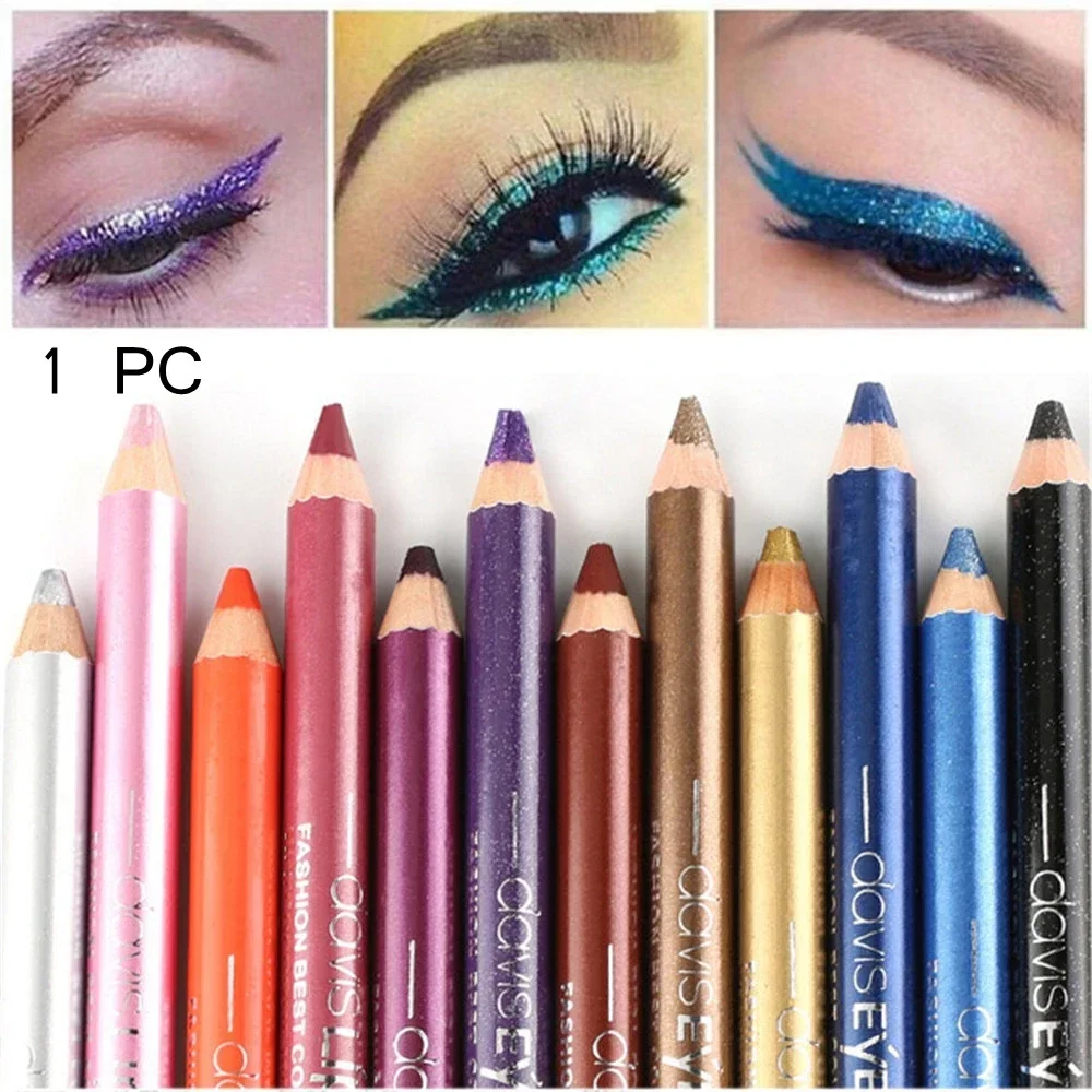 1PC Waterproof Colourful Highlighter Pigment Eyeshadow Pen Eyeliner Pencil with Sharpener Long Lasting Cosmetics Eye Makeup Tool