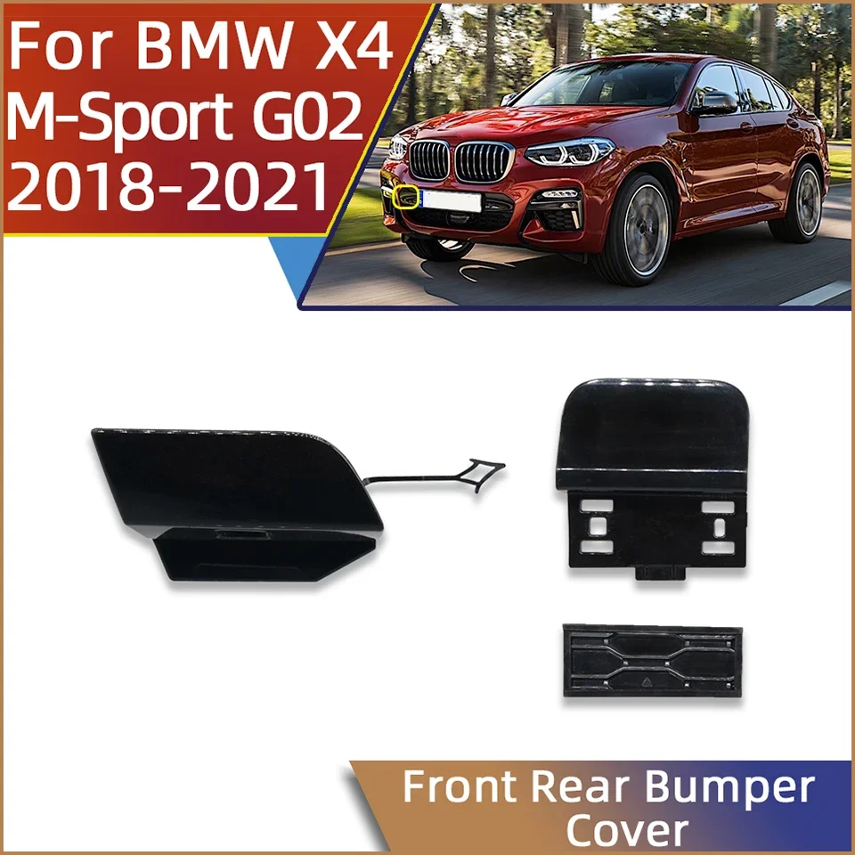 

Front Rear Bumper Towing Hook Cap Cover For 2018 2019 2020 2021 BMW X4 G02 M-Sport Car Hauling Shell Lid#51118064606 51128065134