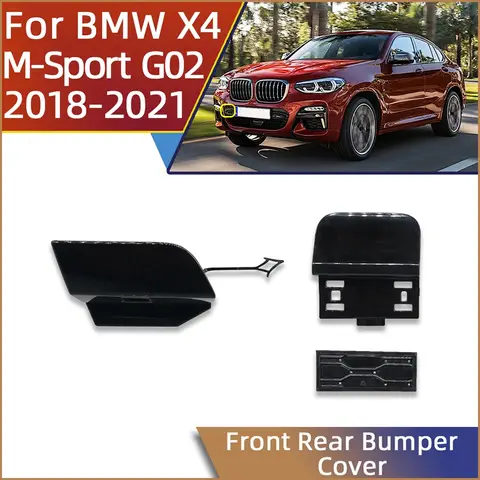 전면 후면 범퍼 견인 후크 캡 커버 2018 2019 2020 2021 BMW X4 G02 M-스포츠 자동차 운반 쉘 뚜껑 # 51118064606 51128065134
