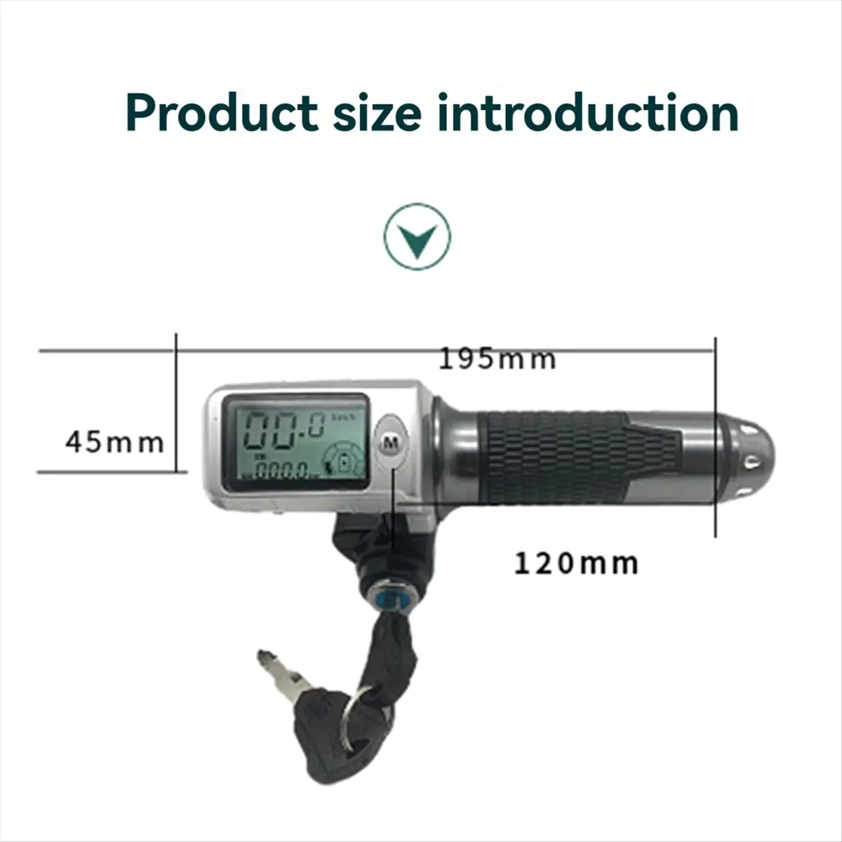 1 Pair Electric Bicycle Throttle Grip with LCD Display 36-60V Speed Control Throttle for E-Bike Scooter Accelerator-A55K