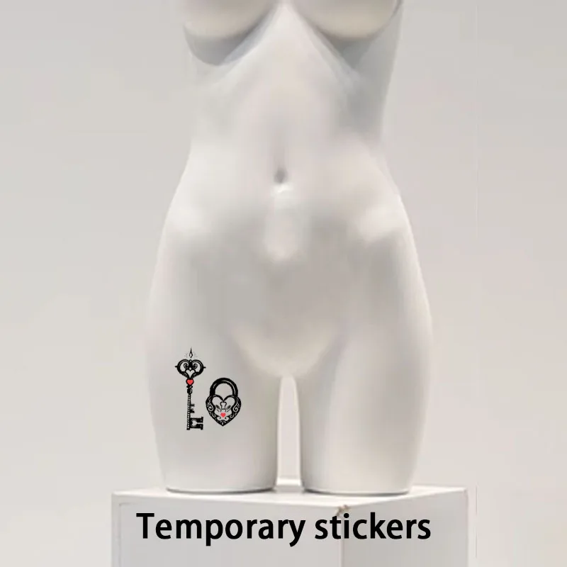 Key and Lock Chest Abdomen Leg Sexy Pattern Temporary Stickers Waterproof and Sweat-Proof Color Tattoo Stickers Trendy