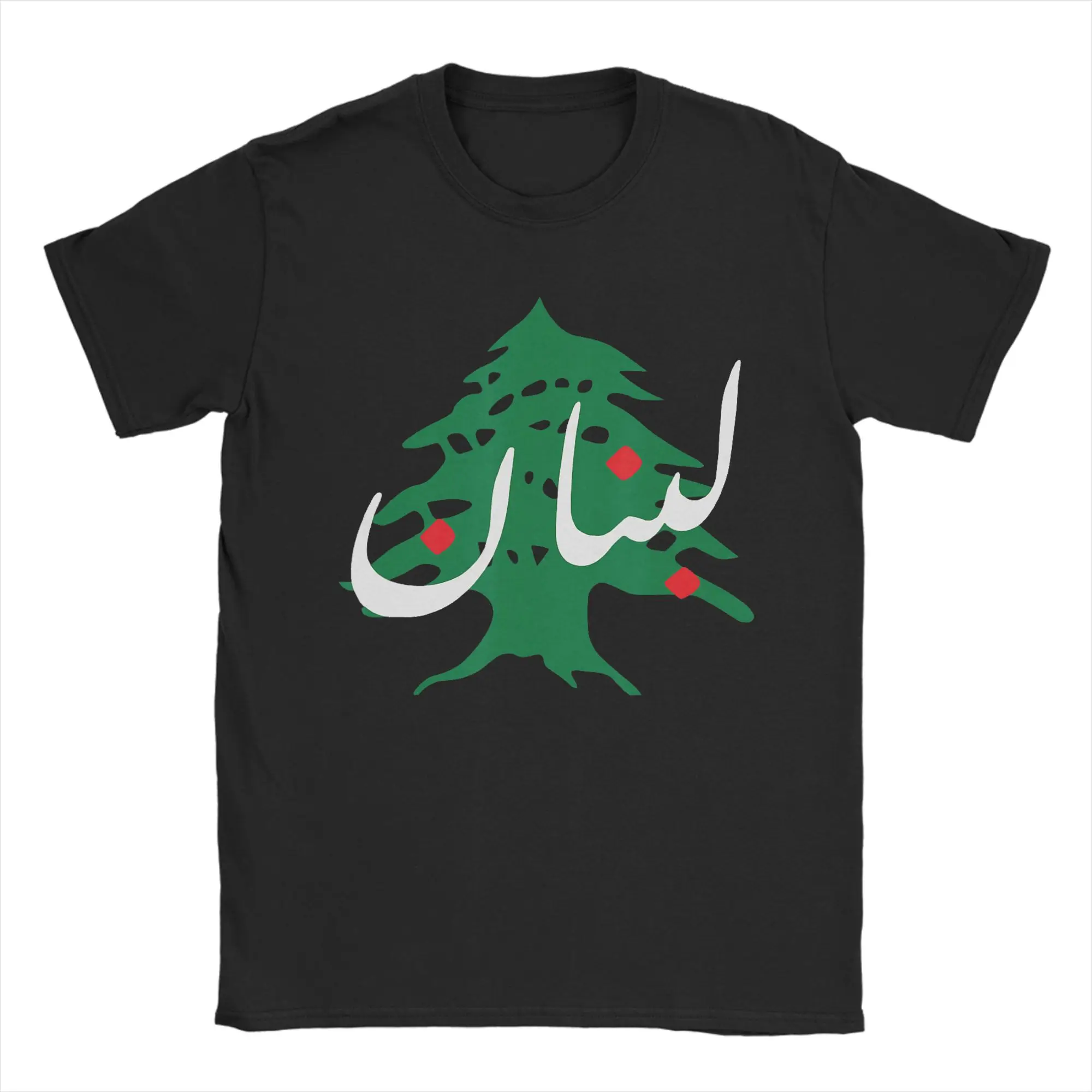 Lebanon Flag Map Beirut Cedar Tree Lebanese T-Shirts Men  Casual Pure Cotton Tees Round Collar Short Sleeve T Shirt Clothing