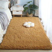 Plush Khaki Faux Lambswool Rug Thick Fluffy Carpet For Bedroom Living Room Sofa Area Anti-Slip Warm Floor Mat Cozy Home Decor