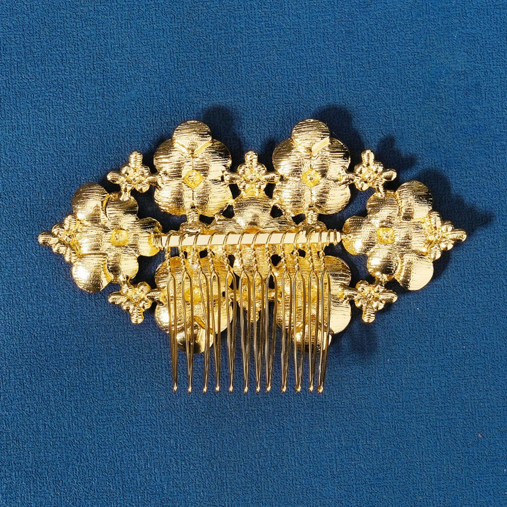 

Rhinestone Hair Comb Vintage Decorative Wedding Bridal Accessories Party Prom Evening Golden Color Durable Practical Long Term