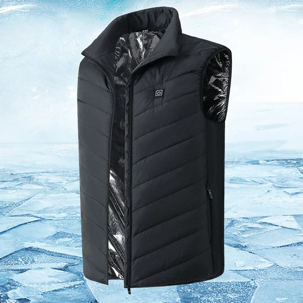 USB Heated Vest 9 Zone Smart Heated Jacket Power Bank Not Included Smart Heating Vest for Winter Outdoor Hunting Skiing