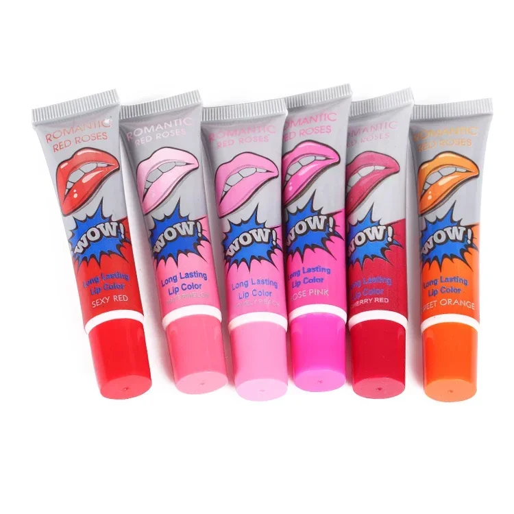 Lápiz labial líquido impermeable, maquillaje rojo, mate, 6 colores