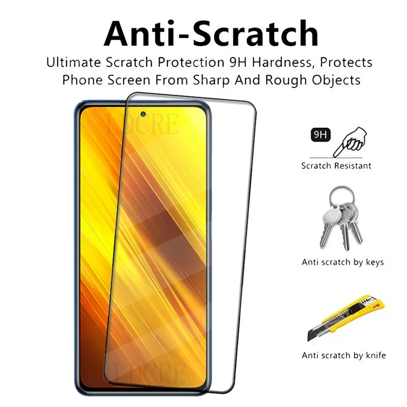 Pelindung layar Poco X3 Pro, 4 buah untuk Poco X3 Pro kaca Tempered kaca penutup penuh lem 9H HD untuk pelindung layar Xiaomi PocoX3 Poco X3 Pro Glass