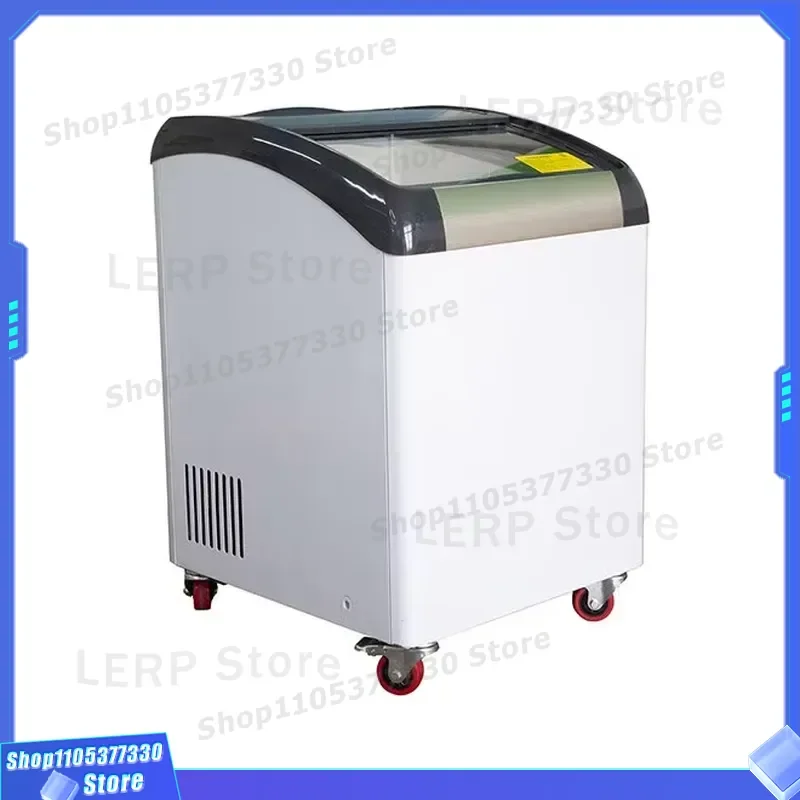 Commercial Single Temperature Ice Cream Cooler Deep Glass Door Display Freezer Custom Sticker Design For Shop Supermarket Use