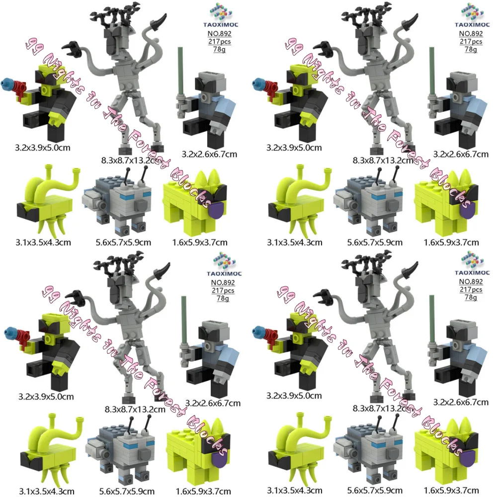 

99 ночей в лесу, игрушки, кирпичная фигурка ужасов, оленя, 99 ночей в лесу, строительные блоки для детей, строительная игрушка