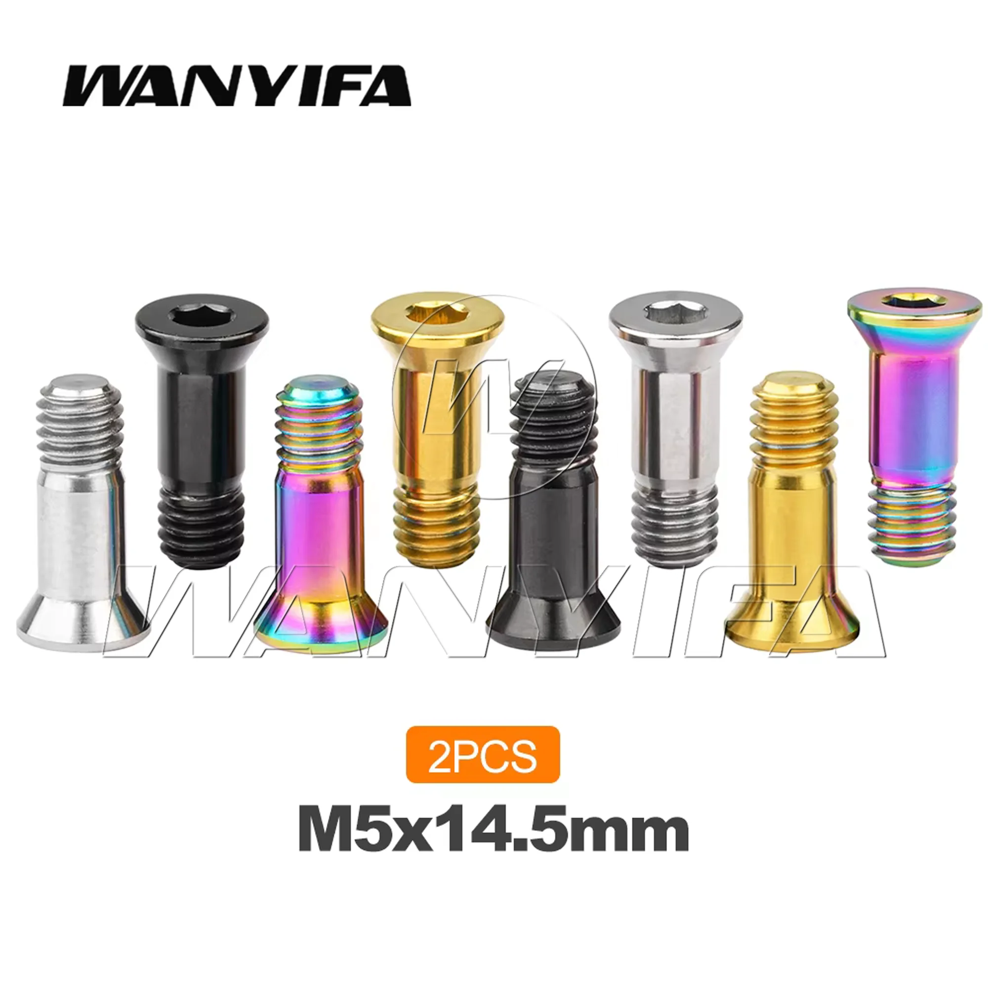 Wanyifa 2pcsM5x14.5mm Titanium Bicycle Rear Derailleur Pulley Jockey Wheel Guide Bolts Derailleur Fixing Screw for MTB Road Bike