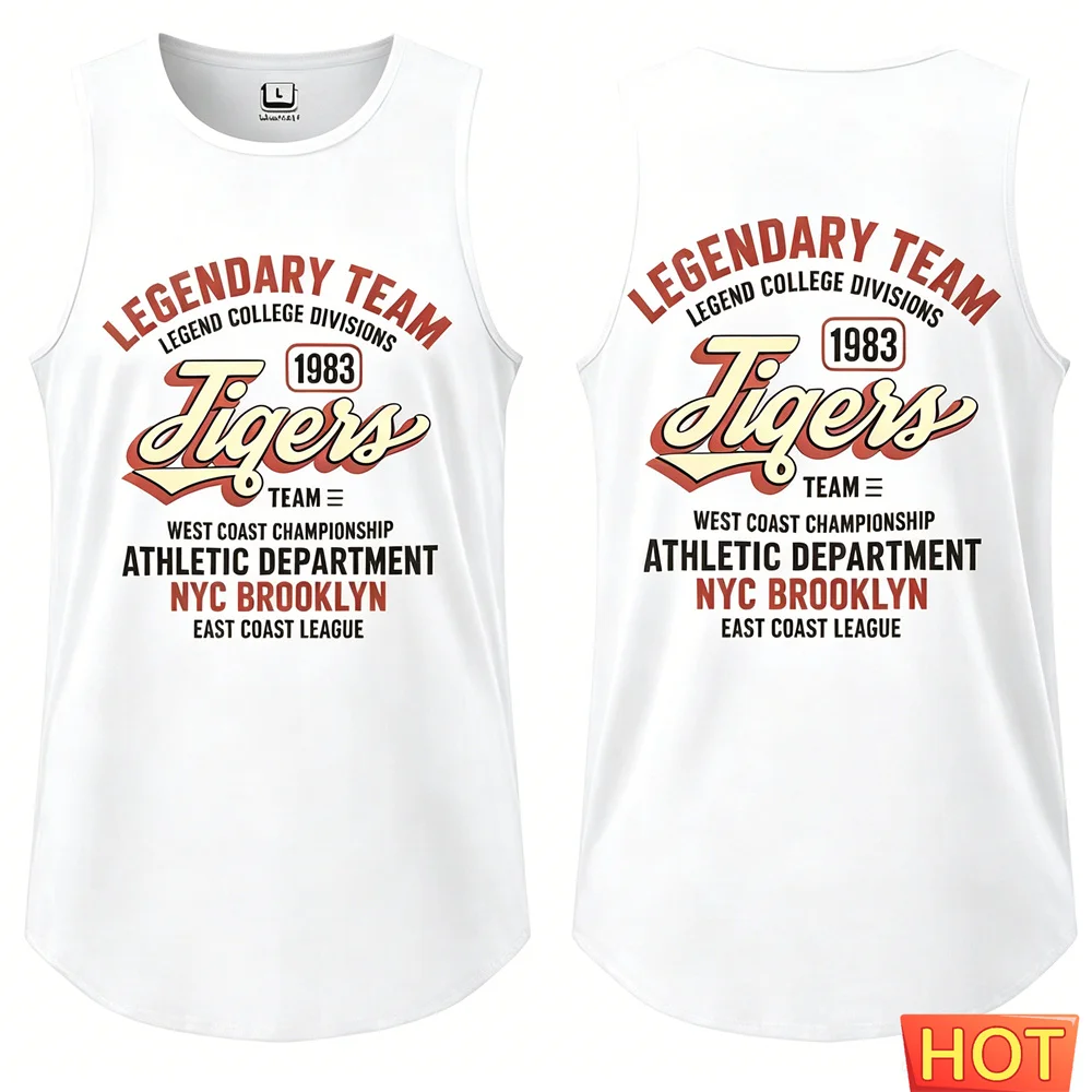 Summer breathable men's vest Tiger Men's sleeveless T-shirt quick-dry for sports men's t-shirts tank tops Men's gym clothes tops