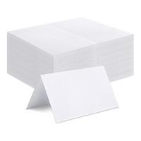 50Pcs White Blanks Place Cards，for Table Seting，DIY Craft Name Cards，Pre-lined Wedding Table Seating Cards，Guest Name Cards