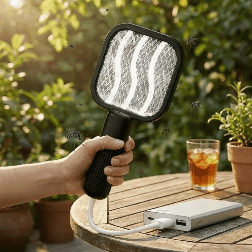 Multi-functional Mini USB Mosquito Swatter Plastic Portable Mosquito Killer Lamp Security Net Car Mosquito Killing Trap Camping