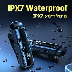 IPX7 su geçirmez gürültü iptal kablosuz Bluetooth kulaklık çağrı hatırlatmak titreşim geri çekilebilir kulaklık BT5.2 konuşma 25 Hrs 170mah