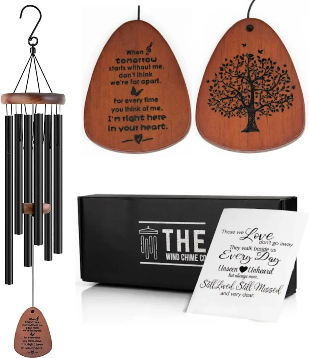 

Memorial Wind Chimes for Loved Ones, Sympathy Gift with Soothing Tones and Mute Option, Outdoor Garden Decor