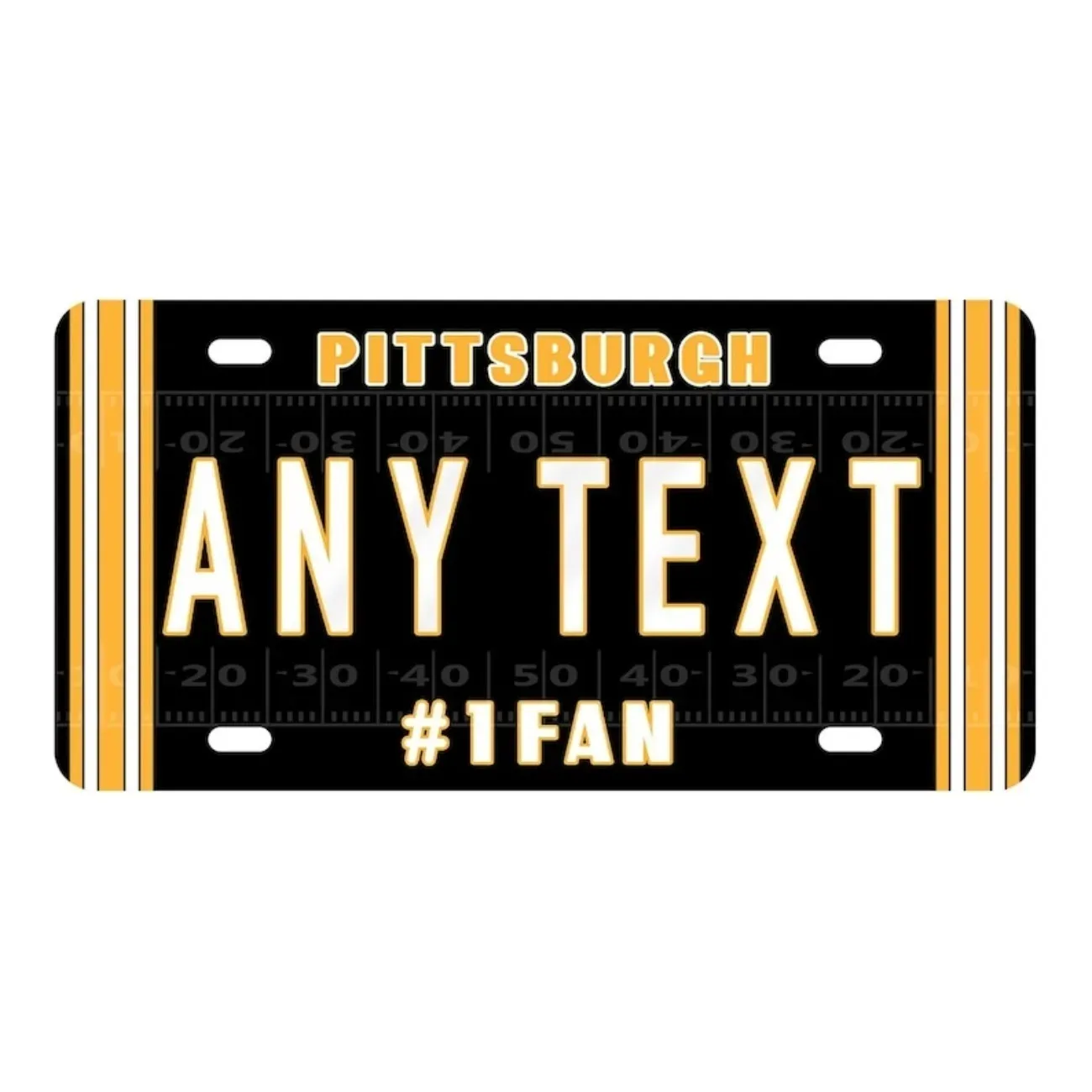 Personalized Pittsburgh Steelers Aluminum License Plate, 6-Time Champions Legendary Commemorative Decor for Car Home Garage Wall