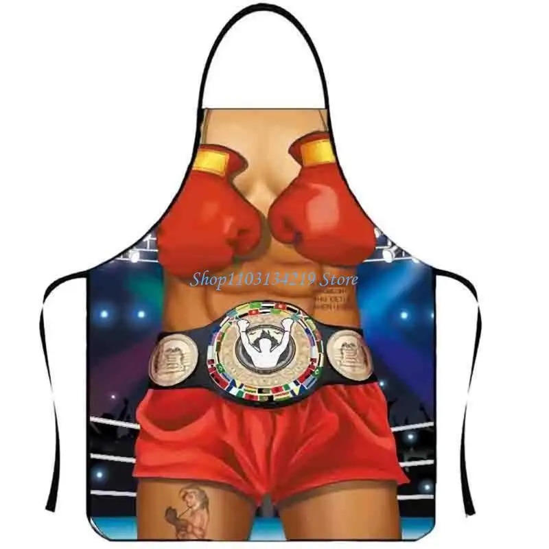 N5KC Unique Muscles Print Sleeveless Apron for Men for Backyard Barbecues and Family