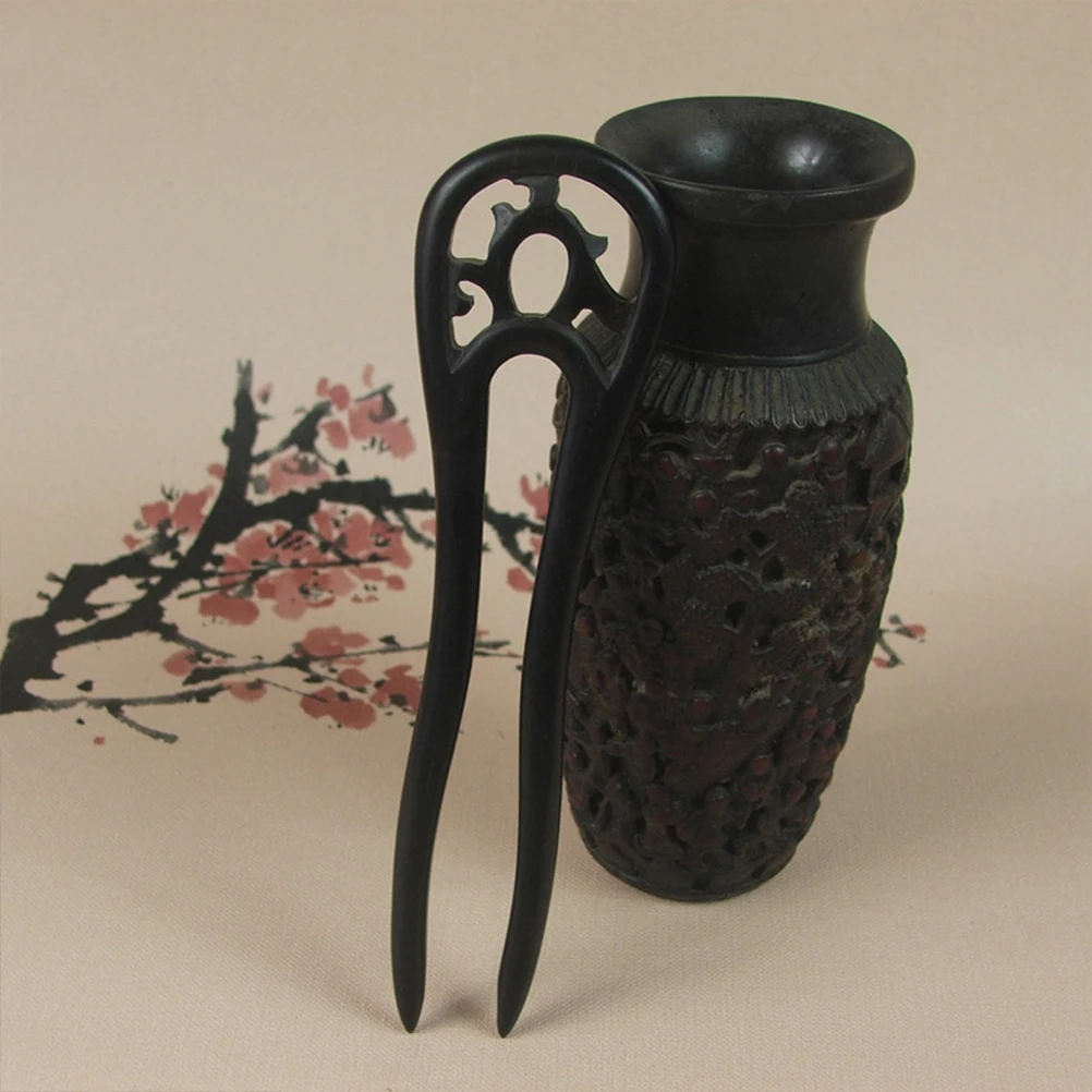 

1 шт., заколка для волос в стиле ретро, деревянная заколка для волос из черного дерева, простой дизайн, винтажная заколка для волос, прочная заколка в стиле ретро в традиционном стиле