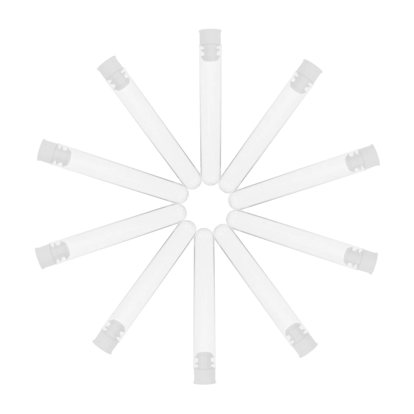 

50 Pcs Transparent Test Tube Laboratory Tubes Clear Plastic with Caps Experimental Supplies