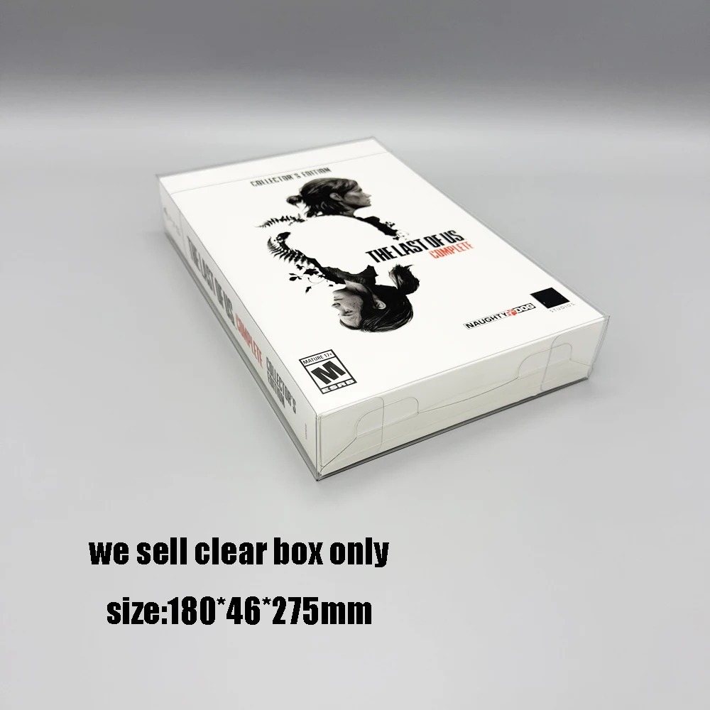 Estuche de almacenamiento transparente Caja PET para PS5 Caja de protección de exhibición The Last of Us Complete Collector's Edition