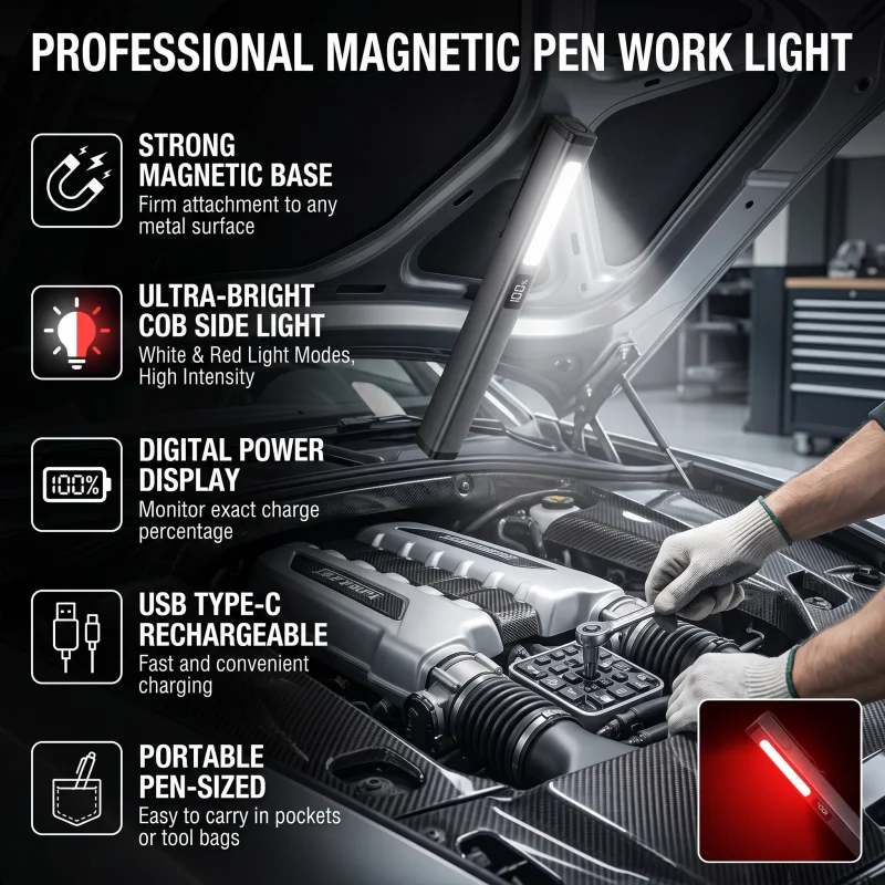 LED Portable Flashlight 120LM Medical Handy Pen Light with Pen Clip 400mAh Working Inspection Ranging Medical Pen Pupil Lamp