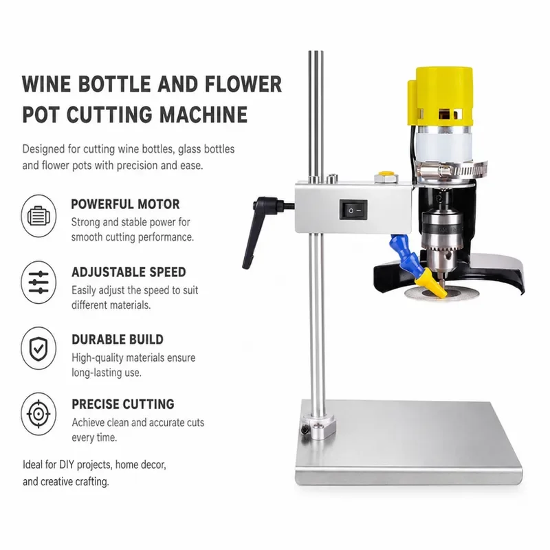 Electric Glass Bottle Cutter 110V-240V Desktop Ceramic Bottle Cutting Machine Flowerpot Making Tool DIY Glassware Craft