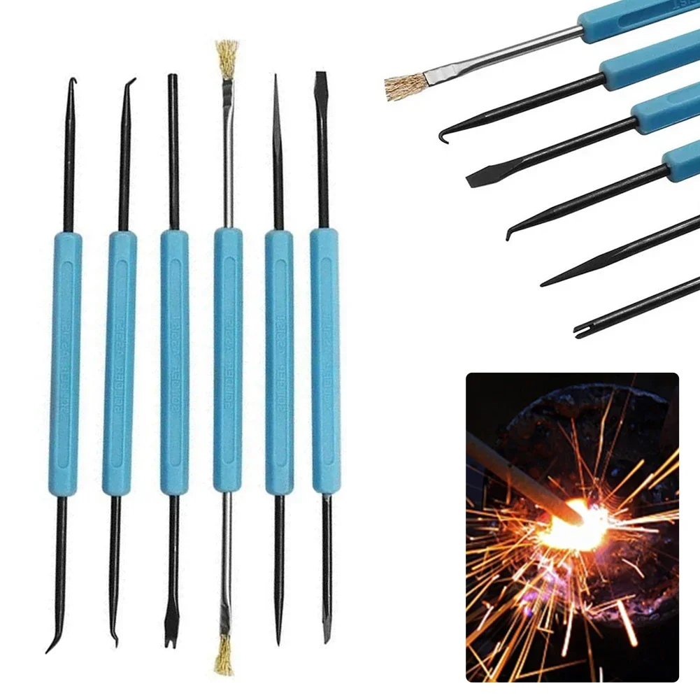 6Pcs/Set Desoldering Aid Tool Kit Soldering Aid Assist Repair Tools PCB Cleaning Repair Tool Electronic Components Welding Tool