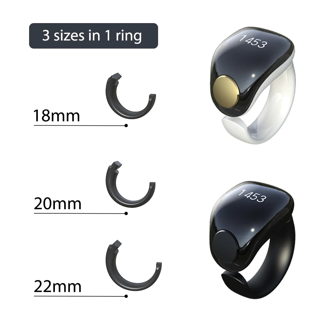 Zikr Smart Ring Adjustable Ring Counter Support Digital Counter Prayer Reminder Finger Counter Zikr Ring