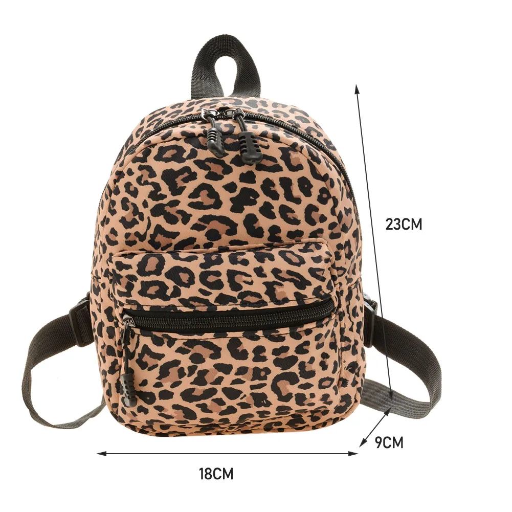 Ins Leopard Backpack Women Funny Animal Design School Bags for Teenage Girls Daily Travel Small Rucksack Preppy Style Knapsacks