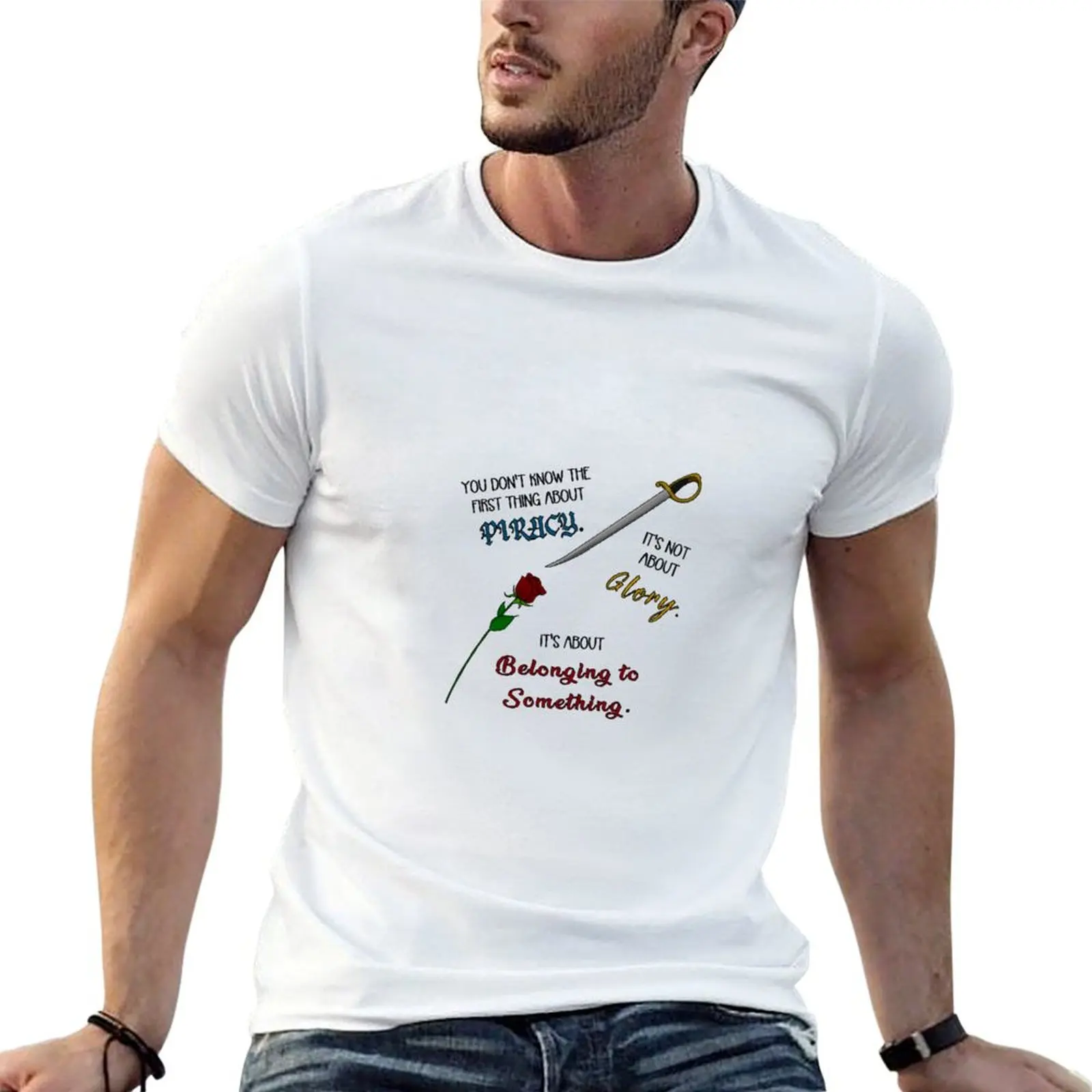 T-shirt The Truth About Piracy pour homme, t-shirt graphique pour homme, t-shirt de créateur pour homme