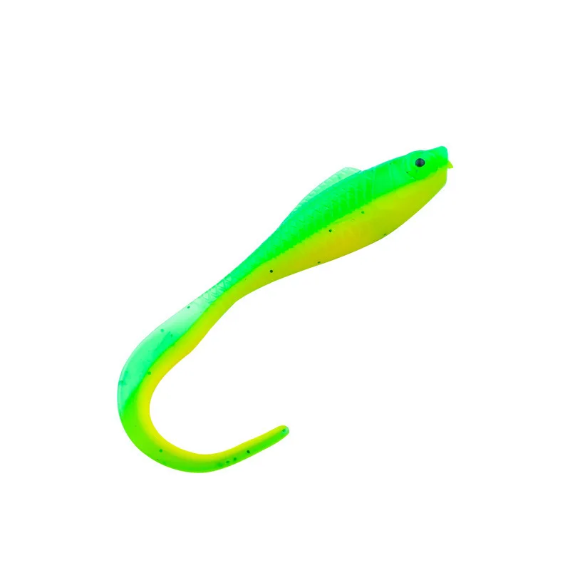 Angelköder, Sichelschwanz, weicher Köder, 5,5 cm, 6,5 cm, interne Laser-Pailletten, zum Fügen von Salz, Fischgeruch, Wurm, Kunstköder, Lot 6 Stück – Detail 2