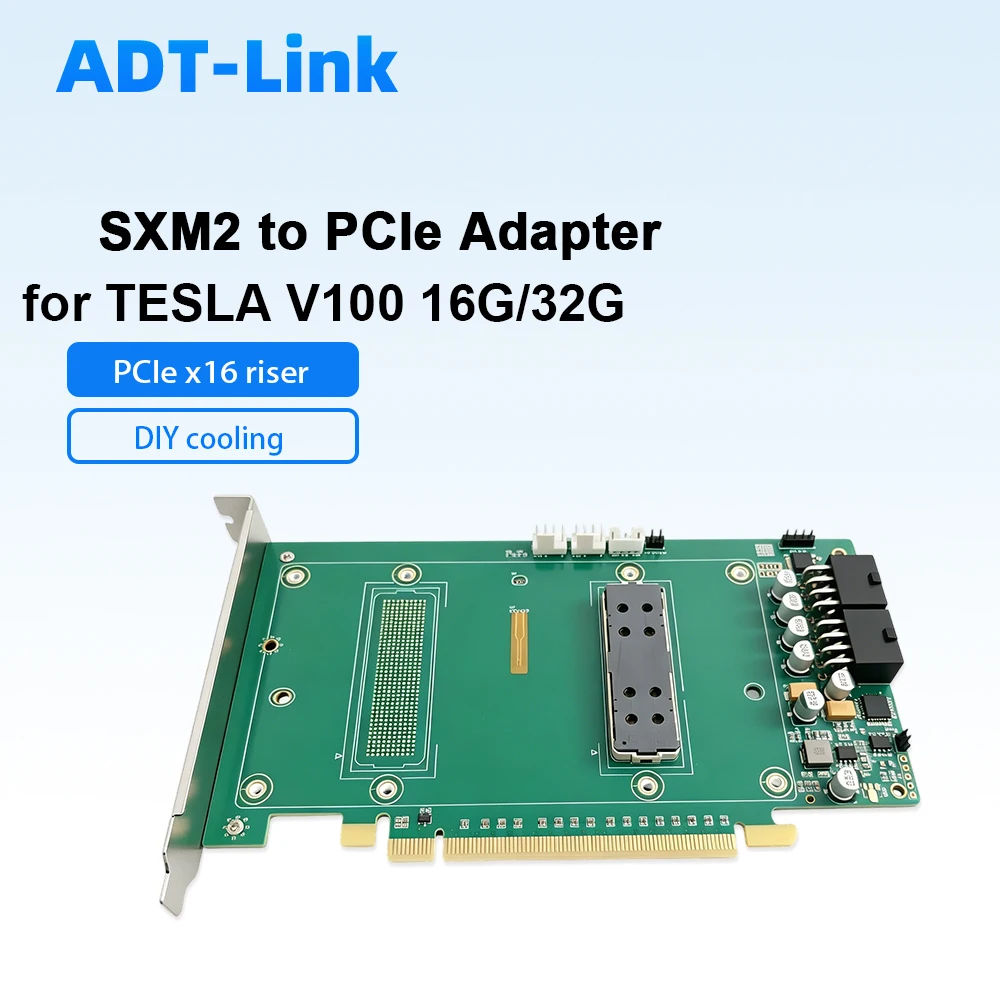 SXM2 to PCIe x16 Adapter Board For NVIDIA Tesla V100 16GB 32GB SXM2 GPU DIY Water Air Cooling Mod GPU Converter Expansion Card