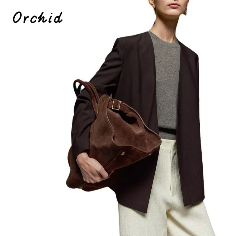 Blazer Normcore à manches longues et col cranté pour femme, Style Vintage, décontracté, bouton unique, col en v, manteau de couleur unie